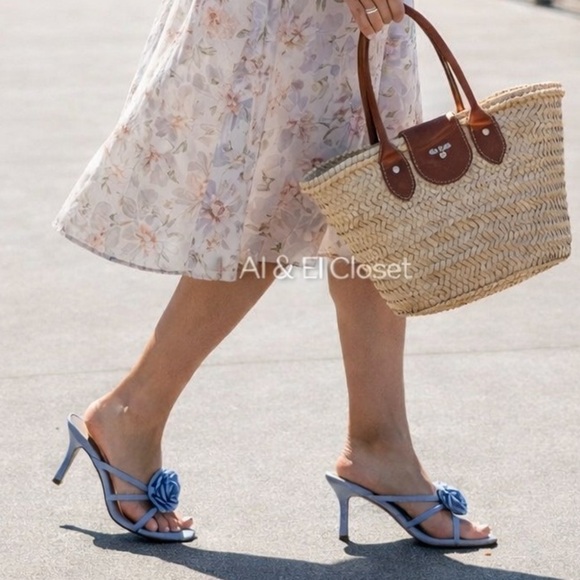 DV by Dolce Vita Shoes - Dolce Vita Zelly Blue Floral Strappy Mule Heels | Size 7.5 | New With Box